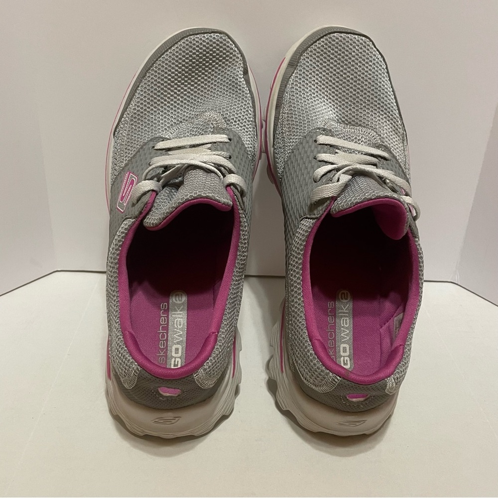 Skechers Go Walk 2 V Stride Grey/Purple Sneakers Women’s 9.5 Lace Up Shoe 13592